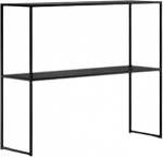 Moderner Konsolentisch mit rechteckiger Basis, Wandfl&auml;chen, seitlicher Flur, Eingangsbereich, Flurkonsolentisch, schwarzer Konsolentisch aus Eisen, 2-stufiger Beistelltisch aus Metall, schma