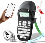 Phomemo LT12 m&auml;rgistusseade K&auml;eshoitav Bluetooth etiketiprinter Kaasaskantav m&auml;rgistusseade QWERTY klaviatuuriga ja lihtsa teksti redigeerimisega, ideaalne kontorisse v&otilde;i koju - hall