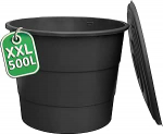 Ondis24 plastist vihmaveet&uuml;nn XXL 500 L koos kaanega - veehoidla aeda, vastupidav ja UV-kindel, vihmaveepaak kastmiseks, vihmaveet&uuml;nn koos tasemeindikaatoriga