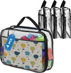 4 PVC Storage Bags for Toys, Toilet Bags with Zip, Cuddly Toy Storage for Children, Bath Toy, Bath Toy, Puzzle, Building Blocks (Black, 27 x 6.6 x 34 cm)