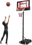 GYMAX Basketball Hoop with Wheels Outdoor, Basketball Stand 90-210 cm Height Adjustable, Basketball System, Basket System with Fillable Base for Teenagers and Adults (Red)