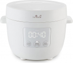 Yum Asia Tsuki Mini Rice Cooker with Shinsei Ceramic Bowl (2.5 Cups, 0.45 Litres), 5 Rice Cooking Functions, 2 Multicooker Functions, Hidden LED Display, 220-240V (Pebble White)
