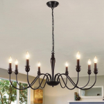 L&uuml;hter must 8 lambid l&uuml;htri Vintage, klassikaline k&uuml;&uuml;nal rippvalgusti s&ouml;&ouml;gilaud, laevalgusti elutuba riputades E14 pesa, rippvalgusti elutuppa, magamistuppa, k&ouml;&ouml;ki, esikusse