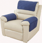 GIINO CZQGLYMSofa Armrest Cover, Headrest Cover for Recliner Armrest Cover, Armchair Slipcover, Non-Slip, Quilted Furniture Protector for Pets, Leather Sofa, Couch (3-Seater|5 Pieces, Navy Blue)