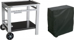 Cook'in Garden Media M aiak&auml;ru grillile/plaanile/t&ouml;&ouml;laualale - L 93,5 &times; L 67 &times; K 80,5 cm & Rayen AA236 kaitsekate grillile, ristk&uuml;likukujuline, PEVA (pol&uuml;et&uuml;leen-vin&uuml;&uuml;latsetaat), must, 90 x 65