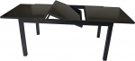 DEGAMO Torino Extendable Garden Table 150/210 x 90 cm Aluminium Anthracite + Black Glass Outdoor