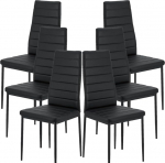 LEADZM Kitchen Chairs Set of 6 Dining Room Chairs with High Backrest Waterproof for Dining Room & Kitchen Dining Room Chairs 120 kg (Black, Set of 6)