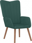 vidaXL Recliner Chair, Armchair with Steel Frame, Wooden Legs, Relaxing Chair, Upholstered Chair with Armrest, TV Chair, Living Room, Modern, Dark Green Velvet
