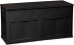 Avilia 320 Litre Black Garden Tool Storage Box Heavy Duty Resin Wood Panels 119 x 46 x 60cm