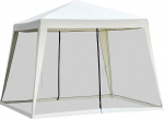Outsunny Garden Gazebo Marquee Party Tent Ilmastikukindel telk koos s&auml;&auml;sev&otilde;rguga Metall + pol&uuml;ester Cream White 3 x 3 m