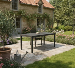 Dmora - Vasto v&auml;lilaud, ristk&uuml;likukujuline s&ouml;&ouml;gitoa riiul, mitmeotstarbeline aialaud sise- ja v&auml;litingimustes kasutamiseks, 100% Made in Italy, 138 x 78 x 72 cm, antratsiitne toon