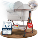 KUNU&reg; Special Baby Cot 2.0 - Safely Tested & Versatile - With Rolling & Cradle Function - Height Adjustable - Baby Optimised Mattress - Includes Travel Bag - From Parents to Parents