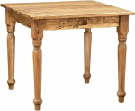 Country-style solid lime wood, natural finish W90xDP90xH78 cm sized table