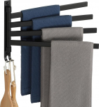 SAYAYO SUS304 k&auml;ter&auml;tikuriiuli must p&ouml;&ouml;rlev 4 k&auml;e r&auml;tikuriiuli seinar&auml;tikuriiuli k&uuml;laliste r&auml;tikuhoidja roostevabast terasest vannitoa r&auml;tikuhoidja vannitoa ja k&ouml;&ouml;gi jaoks