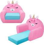 Laste kokkupandav diivan, &uuml;kssarviku laste tool 2-in-1, pehme diivanvoodi koos unefunktsiooniga teismelistele ja t&uuml;drukutele, stabiilne laste diivan lastetoas, pehmo nurgas, lugemine