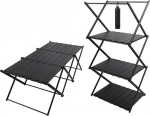 Tragbarer Campingtisch mit 3-st&ouml;ckigem Roll-Design, 89 x 45 cm, Aluminiumlegierung, ideal f&uuml;r Mahlzeiten im Freien, Picknick-Ausr&uuml;stung, leichter und vielseitiger, faltbarer Campingtisch
