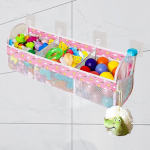 Suur Vannim&auml;nguasjade korraldaja 60cm v&otilde;rkorganisaator 3 sektsiooni ja 4 tugeva iminapaga, kiire kuivamine Baby Bath Toy Net du&scaron;&scaron;i, vannitoa, laste vannitoa jaoks