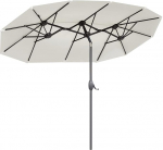 Sekey&reg; 150 x 300 cm alumiiniumist topeltvarju, suur p&auml;ikesevari, ovaalne turuvari, r&otilde;duvarju, UV50+, kreemjas, kurvliga