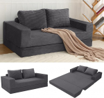 MeMoreCool kondita diivan, n&ouml;&ouml;riga kokkupandav p&otilde;randakohver koos pehmendusega, pikendatav futon diivanvoodi, mugav diivan / madrats / k&uuml;lalisvoodi elutuppa ja magamistuppa, hall