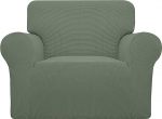 Easy-Going Stretch tool diivan Slipcover 1 tk diivan kate m&ouml;&ouml;bli kaitsja pehme elastne p&otilde;hi lastele lemmikloomadele Spandex Jacquard kangas v&auml;ike ruuduline (tool, hall roheline)