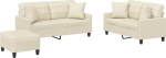 Kreemjas kunstnahast diivanikomplekt 2 istmega, hoiupatjad ja v&auml;ljaheide - elutuba ja mitmeotstarbeline mudel3201374