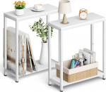 SLEEPING LAMB Kitsad k&uuml;ljelauad elutuppa, 2-st komplekt, v&auml;ike k&uuml;ljelaud v&auml;ikesesse ruumi, 2-tasandiline kitsas kitsas &ouml;&ouml;kapp magamistuppa, diivanilaua k&otilde;rval, valge