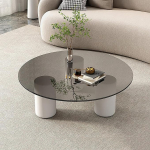 Kohvilaud elutoa laud Klaasist lauaplaat kohvilaud diivanilaud k&uuml;ljelaud klaasist kohvilaud kaasaegne diivanilaud &uuml;mmargune kohvilaud 90x31cm (v&auml;rv : F, suurus : 31.5x12.2in)