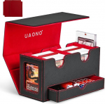 UAONO MTG Deck Box koos 2 Commander Display ja Cube Tray, patenteeritud disain, Double Deck Box 250+ &uuml;he tasku kaardid, nahast magnetiline kaartide hoiukast sobib TCG CCG Magic Cards
