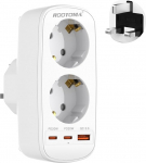 Adapter Inglismaa Saksamaa pistik, &Uuml;hendkuningriigi adapter 3 USB-ga (2 PD20W 1 QC3.0), pistikupesa Adapter Inglismaa 2 Way Travel Adapter Type G &Uuml;hendkuningriigi, Iirimaa, Dubai, Maldiivid, London jaoks.