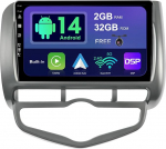 SXAUTO Android 14 IPS autoraadio Honda Fit/City/Jazz (2002-2007) - Sisseehitatud CarPlay/Android auto - Tagurduskaamera tasuta - 2G + 32G - Juhtrattajuhtimine DAB Fast Boot WiFi DSP - 2 DIN 9 tolliga