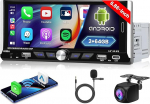 Hikity 2+64GB Android 13 autoraadio 1Din koos Navi/Wireless Carplay/Android autoga, 6,86-tolline puuteekraan DIN 1 raadio GPS WiFi helitugevuse nuppu DSP Bluetooth 2USB Type-C FM RDS SWC tagurduskaamera