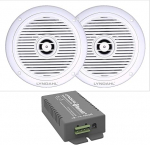 Lyndahl k&otilde;larikomplekt Bluetooth v&otilde;imendi 4-kanaliline AMP4X15BT ja 2-kanaliline sisseehitatud k&otilde;lar CS180IP koos 2 v&otilde;i 4 laek&otilde;lariga m&auml;rgade ruumide vannitoa jaoks koos 2 k&otilde;lariga