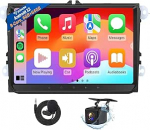 Eonon 9-tolline autoraadio VW Golf VI/V Polo Touran T5 Seat Skoda Android 13 6 + 64GB 8-tuumaline Bluetooth raadio Snapdragon 6225 juhtmeta CarPlay Android auto GPS AM / FM WiFi DSP tagurduskaameraga