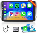 Hodozzy Carplay autoraadio Peugeot 208/2008 2012-2018, 10-tolline puuteekraaniga Android autoraadio Android Car/WiFi/GPS/RDS/Bluetooth/USB + tagurduskaamera