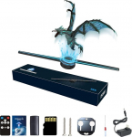 Missyou 42 cm 3D hologrammiprojektor ja 700 videokirjastikku, HD LED 2000 x 1444PX resolutsiooniga hologrammiprojektor, reklaamidekraan, n&auml;itustele, kaubanduskeskustele, seinale, kummitustele, j&otilde;uludele,