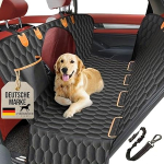 VierbeinerStube&reg; Premium Car Seat Cover for Dogs - Waterproof, Non-Slip & Washable - Rear Seat Protective Blanket with Seat Belt & Side Protection - Universal Size for Car, SUV & Estate