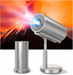 Bisofice projektor 720P miniprojektor koos pikendatava statiiviga, auto keystone, 90&deg; p&ouml;&ouml;ramine, toetab 4K, 1080P, WiFi6, BT5.0, Android 11, kodukino projektor, mobiiltelefoni s&uuml;learvuti/iOS/Andorid/HDMI jaoks