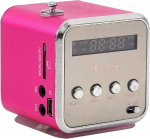 Zerone digitaalne k&otilde;lar Mini m&auml;ngija FM raadio Stereo MP3 m&auml;ngija MP4 m&auml;ngija TF kaart USB ketas FM (roosa)