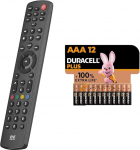 One For All Contour 8 universaalne kaugjuhtimispult TV - 8 seadme juhtimine - garanteeritud t&ouml;&ouml; - URC1280 & Duracell Plus AAA mikroaluselised patareid, 1.5V LR03 MN2400, 12 tk.