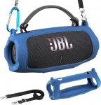 AONKE Silikoonist kandekott JBL Charge 6 kaasaskantavale Bluetooth-k&otilde;larile koos eemaldatava &otilde;larihma ja kasutuskonksuga (ainult kott) (sinine)