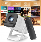 ZDSSY projektor 4K, miniprojektor WiFi 6 ja Bluetooth 5.4, kaasaskantav videoprojektor, automaatne korrektsioon ja k&auml;sitsi fookus, kodukino &uuml;hildub PC/TV Stick/USB/PS5-ga (valge)