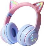 Joso Bluetooth laste k&otilde;rvaklapid, 2 in 1 juhtmega/juhtmeta k&otilde;rvaklapid koos mikrofoniga t&uuml;drukutele ja poistele, reguleeritav peapael, kokkupandavad kassik&otilde;rvaklapid