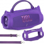 BCWEGION Silikoonist &uuml;mbris JBL Charge 6 kaasaskantavale Bluetooth-k&otilde;larile, kaitsekott JBL Charge 6 Pro AI Sound Bluetooth-k&otilde;lari tarvikud (lilla)