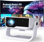Nutikas projektor 4K toega, Android 11, Full HD 1080P, 25000 luumenit, WiFi 6 & BT 5.2, 120&deg; reguleeritav statiiv, elektriline fookus, keystone korrektsioon, kodukino projektor Switch/PS5 jaoks.