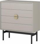 Selsey Chest of Drawers Storage Cabinet 4 Drawers Cupboard Drawer Cabinet Push to Open 85.5 cm Stoon Grey Beige