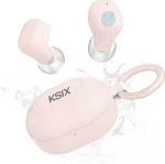 KSIX Neutron juhtmevabad k&otilde;rvaklapid, t&otilde;elised juhtmevabad stereoklapid, multifunktsionaalne nupp, k&otilde;ned, h&auml;&auml;lassistent, laadimiskarp karabiiniga, autonoomia 4 tundi + 16 tundi, USB-C, IPX4 veekindel, roosa v&auml;rvi