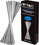 V-TAC roostevabast terasest kaablisidemed kaablile suurusega 4.6mm x 350mm - 100 tk - mitmeotstarbelised kaablisidemed - kaablisidemed elektrikutele, mehaanikutele, raudtorudele.