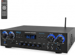 Pyle Amplifier, 800 W Bluetooth v&otilde;imendi, miniv&otilde;imendi, 4 kanaliga MP3, USB, AUX, SD, MIC, FM, RCA, k&otilde;rvaklapid, Reverb Delay, Stereo kodukino, stuudio ja teatri jaoks.