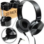 Bulk klassiruumi k&otilde;rvaklapid - 10 Pack Over-Ear k&otilde;rvaklapid &otilde;pilastele, t&auml;iuslik lapsed klassiruumides, koolides, raamatukogudes, klassikomplekt (vastupidav, m&uuml;rav&auml;hendav, mugav, lihtne puhastada)