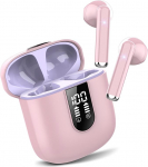 Bluetooth k&otilde;rvaklapid, traadita Bluetooth 5.3, &uuml;likerged k&otilde;rvaklapid HD-mikrofoniga, suurep&auml;rane heli muusika edastamine kuni 30 tundi, LED-ekraan, IP7 veekindel, virsikuroosa